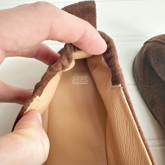 Toteme Chocolate Brown Suede Loafers Slip On Flats - Picture 5 of 14